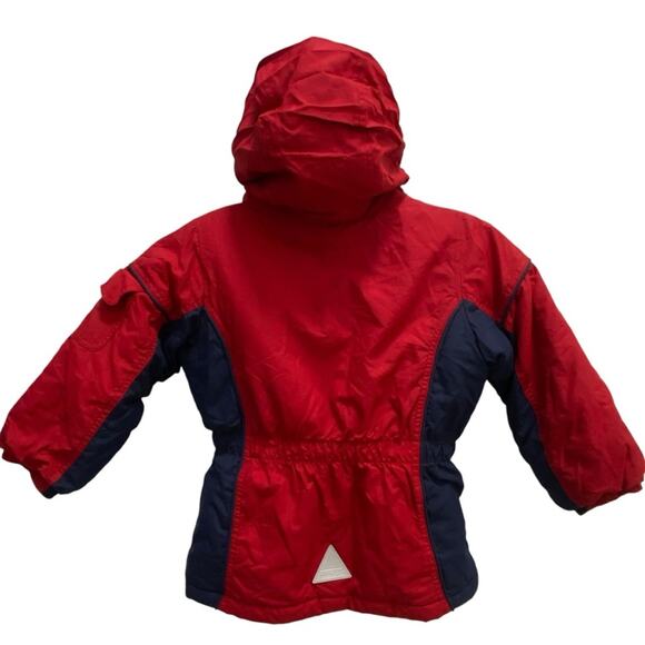Boys L.L. Bean Size 4T Puffer Hoodie Jacket Red and Blue Thinsulate Insulation - Picture 3 of 13